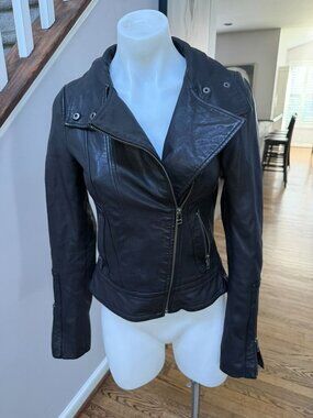 Mackage Genuine Lamb Leather Moto Jacket XXS